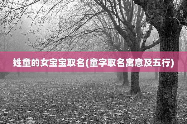 姓童的女宝宝取名(童字取名寓意及五行)