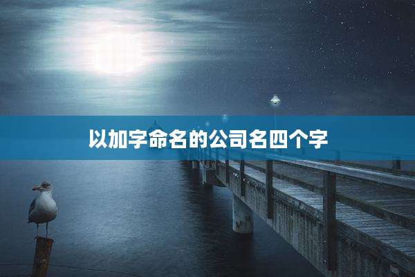 以加字命名的公司名四个字