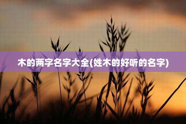 木的两字名字大全(姓木的好听的名字)