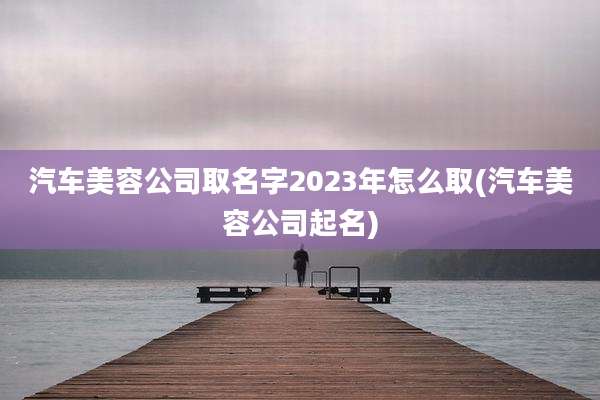 汽车美容公司取名字2023年怎么取(汽车美容公司起名)