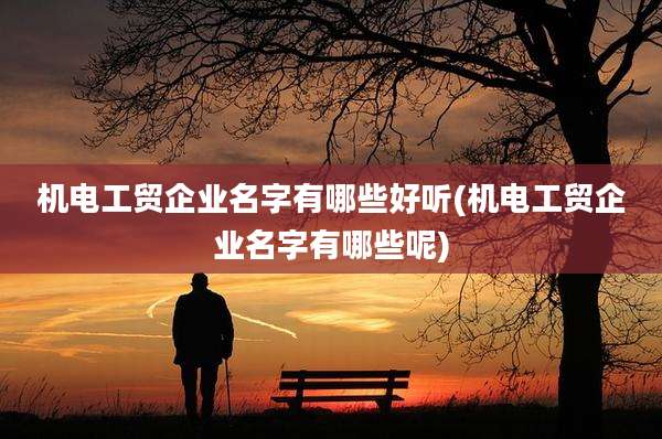 机电工贸企业名字有哪些好听(机电工贸企业名字有哪些呢)
