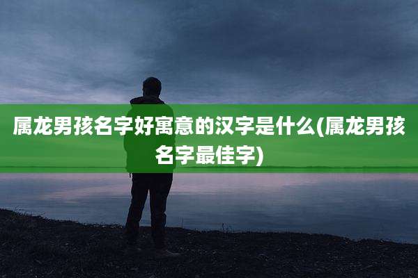 属龙男孩名字好寓意的汉字是什么(属龙男孩名字最佳字)