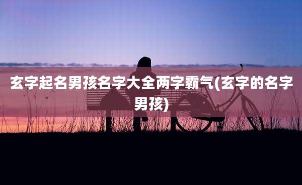 玄字起名男孩名字大全两字霸气(玄字的名字男孩)
