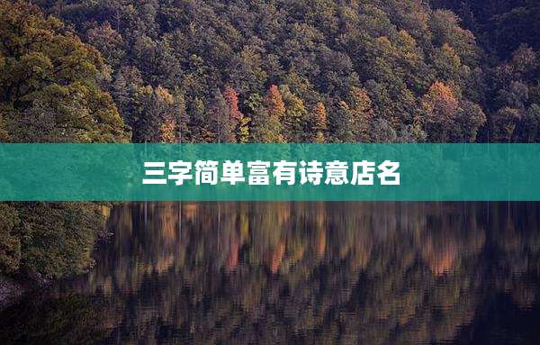 三字简单富有诗意店名