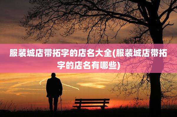 服装城店带拓字的店名大全(服装城店带拓字的店名有哪些)