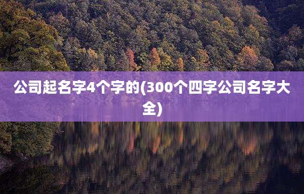 公司起名字4个字的(300个四字公司名字大全)