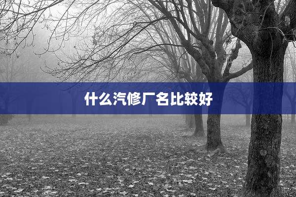 什么汽修厂名比较好