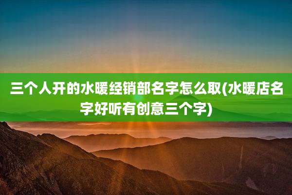 三个人开的水暖经销部名字怎么取(水暖店名字好听有创意三个字)