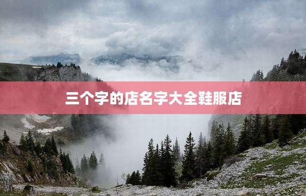 三个字的店名字大全鞋服店