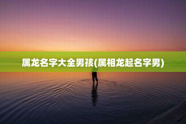 属龙名字大全男孩(属相龙起名字男)