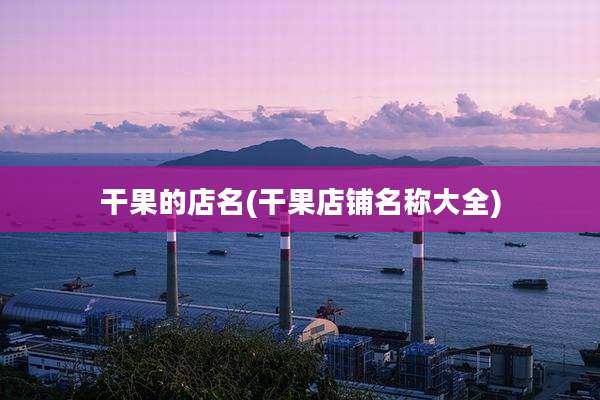 干果的店名(干果店铺名称大全)