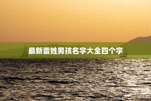 最新雷姓男孩名字大全四个字
