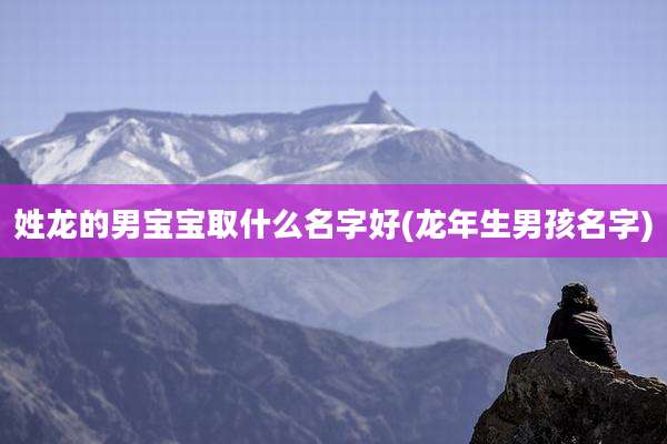 姓龙的男宝宝取什么名字好(龙年生男孩名字)