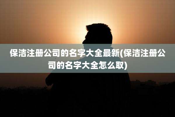 保洁注册公司的名字大全最新(保洁注册公司的名字大全怎么取)
