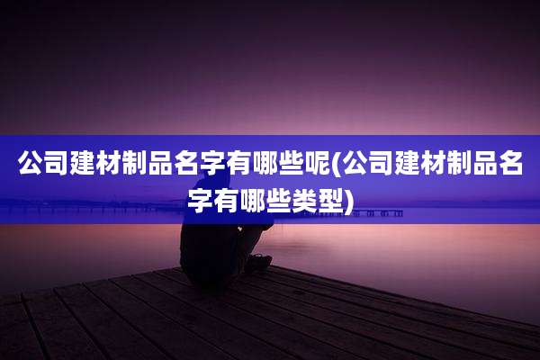 公司建材制品名字有哪些呢(公司建材制品名字有哪些类型)