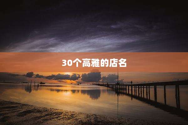 30个高雅的店名
