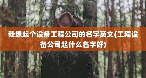 我想起个设备工程公司的名字英文(工程设备公司起什么名字好)