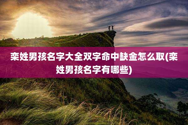 栾姓男孩名字大全双字命中缺金怎么取(栾姓男孩名字有哪些)