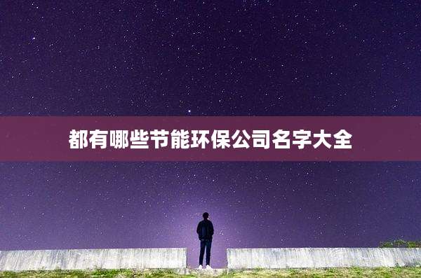 都有哪些节能环保公司名字大全