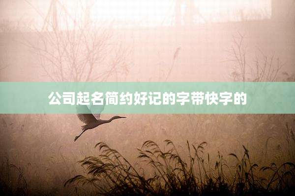 公司起名简约好记的字带快字的