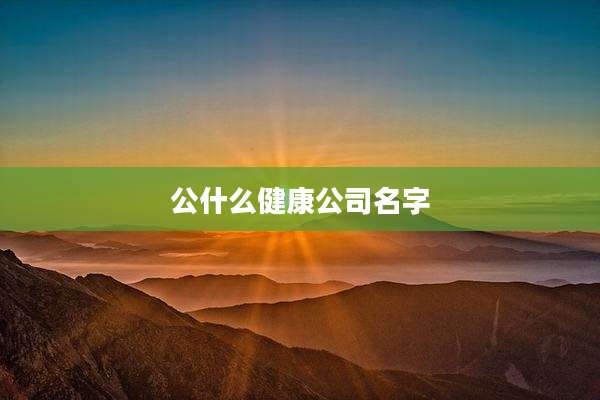 公什么健康公司名字