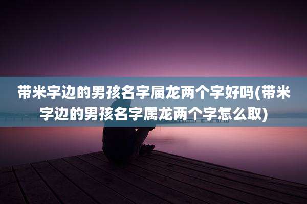 带米字边的男孩名字属龙两个字好吗(带米字边的男孩名字属龙两个字怎么取)