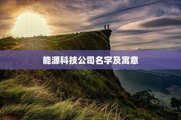 能源科技公司名字及寓意