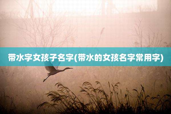 带水字女孩子名字(带水的女孩名字常用字)