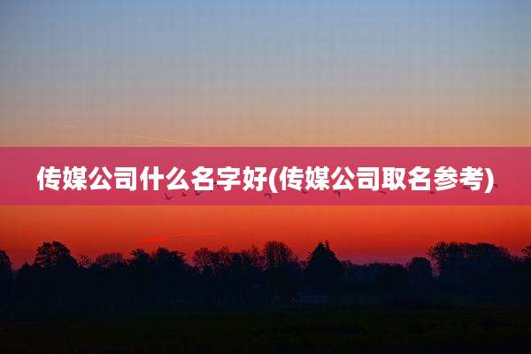 传媒公司什么名字好(传媒公司取名参考)