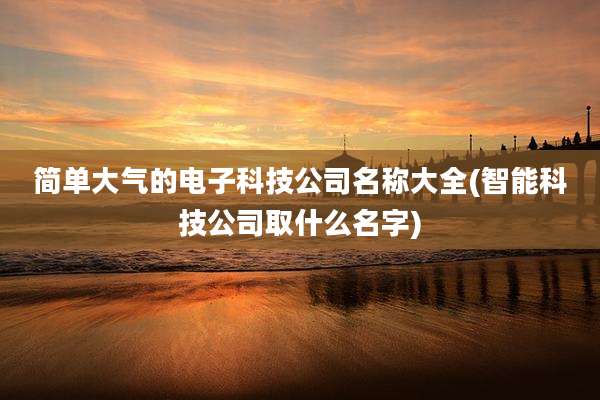 简单大气的电子科技公司名称大全(智能科技公司取什么名字)