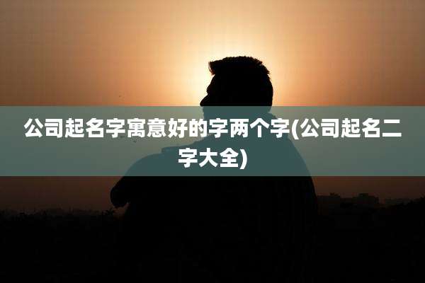 公司起名字寓意好的字两个字(公司起名二字大全)