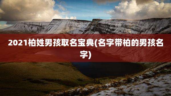 2021柏姓男孩取名宝典(名字带柏的男孩名字)