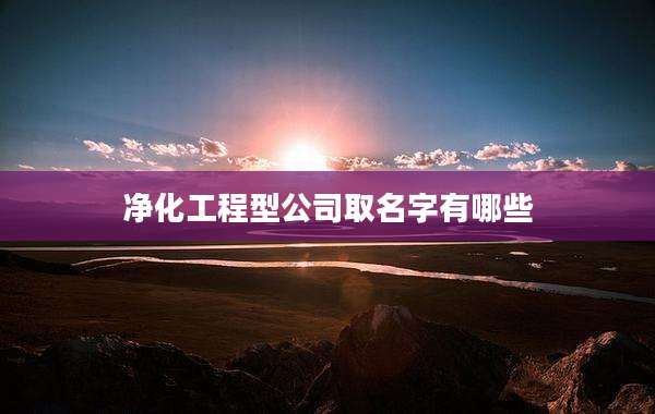 净化工程型公司取名字有哪些