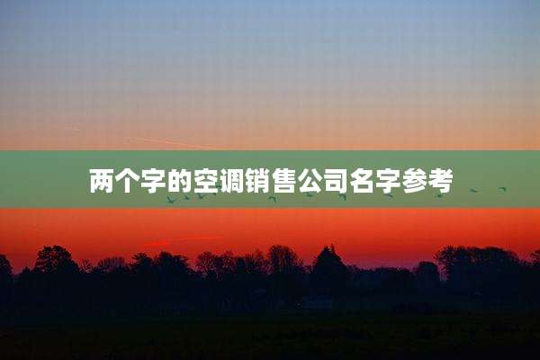 两个字的空调销售公司名字参考
