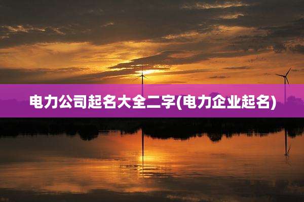 电力公司起名大全二字(电力企业起名)