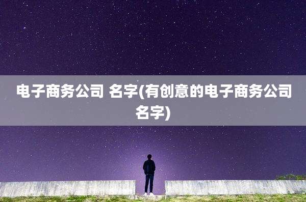 电子商务公司 名字(有创意的电子商务公司名字)