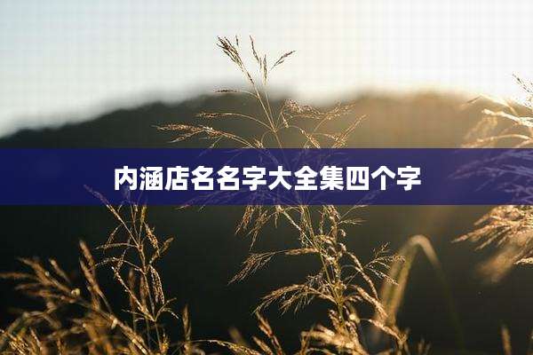 内涵店名名字大全集四个字