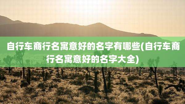 自行车商行名寓意好的名字有哪些(自行车商行名寓意好的名字大全)