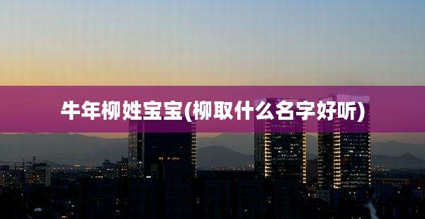 牛年柳姓宝宝(柳取什么名字好听)