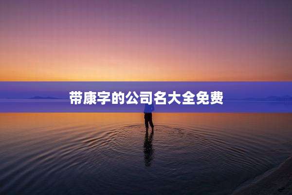 带康字的公司名大全免费