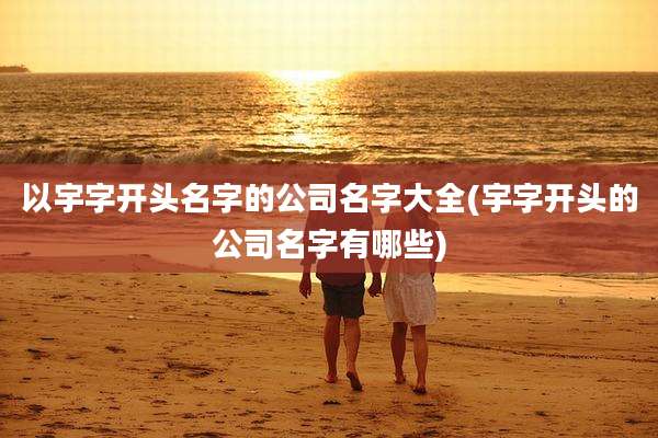 以宇字开头名字的公司名字大全(宇字开头的公司名字有哪些)