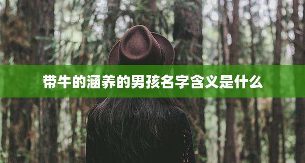 带牛的涵养的男孩名字含义是什么