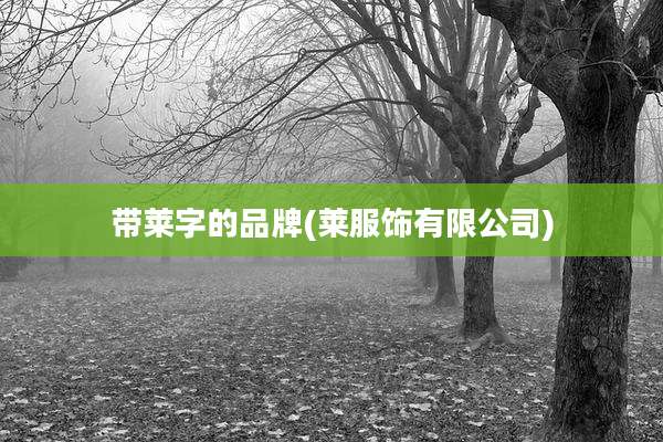 带莱字的品牌(莱服饰有限公司)
