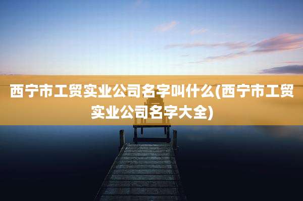 西宁市工贸实业公司名字叫什么(西宁市工贸实业公司名字大全)