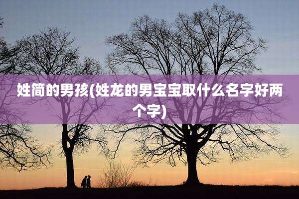 姓简的男孩(姓龙的男宝宝取什么名字好两个字)