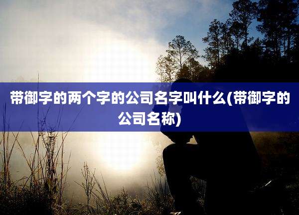 带御字的两个字的公司名字叫什么(带御字的公司名称)