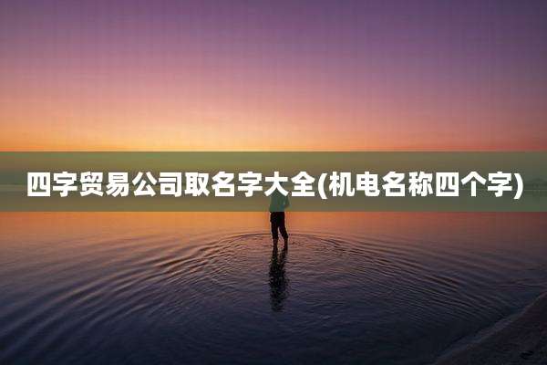 四字贸易公司取名字大全(机电名称四个字)
