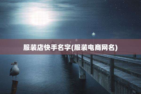 服装店快手名字(服装电商网名)