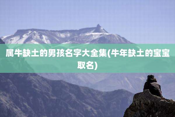 属牛缺土的男孩名字大全集(牛年缺土的宝宝取名)