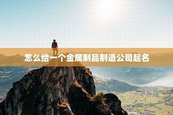 怎么给一个金属制品制造公司起名